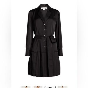 FREE ASSEMBLY Elegant satin  Black Button-Up Dress new without tag